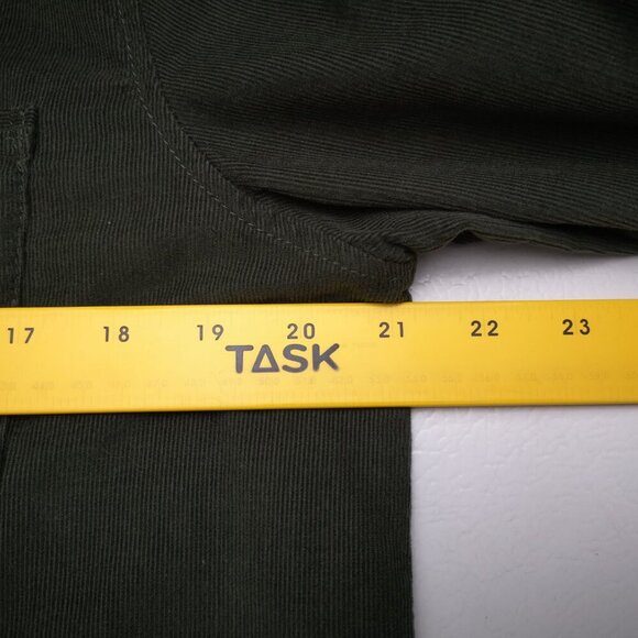 Lucky Brand Ladies Size Small Button Front & Cuffs Dark Green Corduroy Dress - Picture 11 of 13